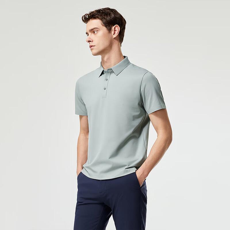 YOUNGOR Men's Comfortable Soft Short-Sleeve Polo Shirt
