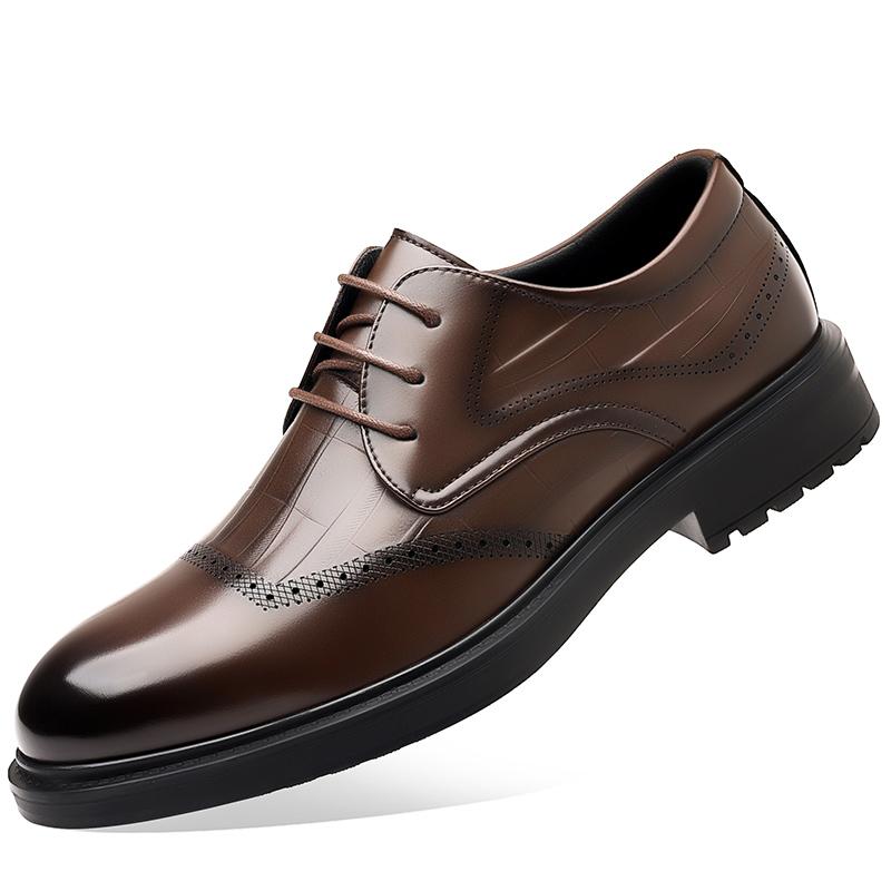 Fashion Business Leather Oxford Shoes 2025 New Men's Wedding Shoes Fashion Men's Breathable Flats Lace Up Leather All-match Casual Shoes