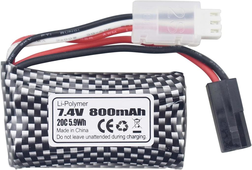 7.4V 800mAh LiPo Battery 5500-2P – Compatible with RC Cars 9130 to 9145 – High Capacity – Ideal for Off-Road Vehicles – Black