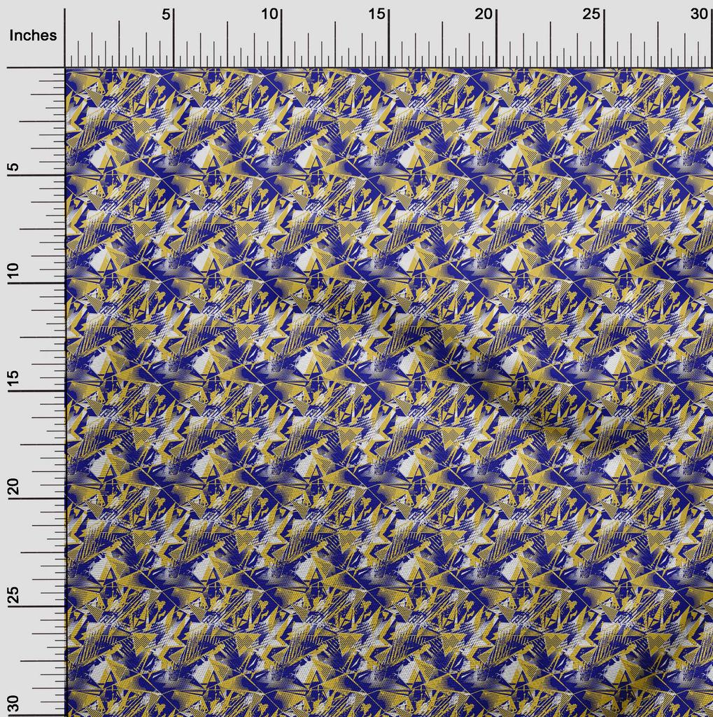 oneOone Cotton Flex Blue Fabric Abstracts Sewing Material Print Fabric By The Yard 40 Inch