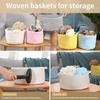 1 Cute Woven Storage Basket With Handle, Suitable For Gift Giving, Storage Decoration Organizer Toy Storage Basket