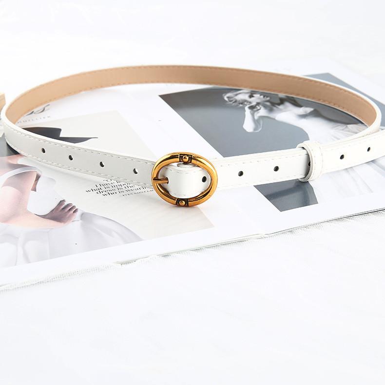 2022 New Round Buckle Belt Women's Fashion Simple Retro Waist Belt Decoration Jeans Belt