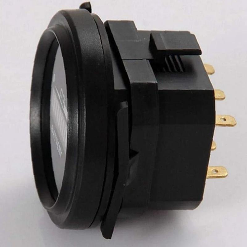 High Accuracy Round Battery Capacity Monitor with LCD Percentage Display Voltage Level Meter for Marine Forklift