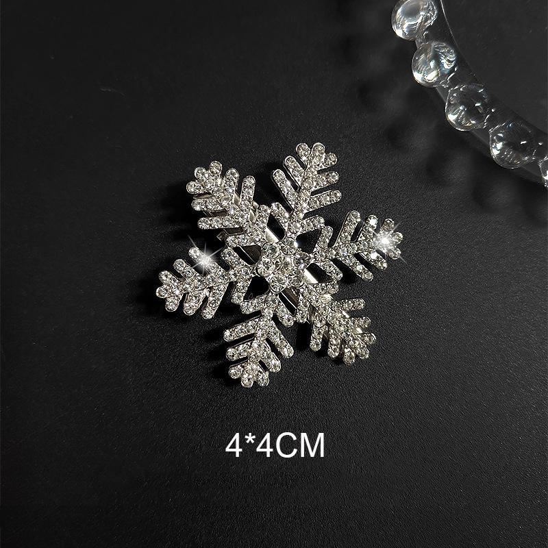 Sliver Color Snowflake Hair Clip Women Girls Sweet Bangs Side Clip Glitter Shiny Edge Hairpins Christmas Xms Headwear