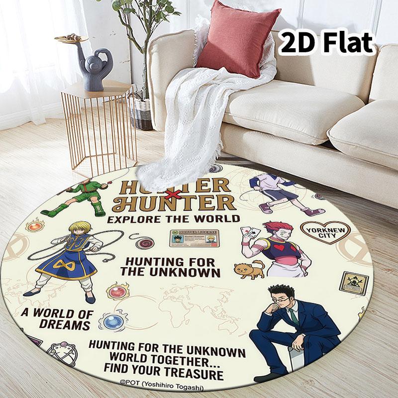 Hunter X Hunter Round Area Rug Carpet Rug For Living Room Bedroom Sofa Playroom Decor Nonslip Floor Mat