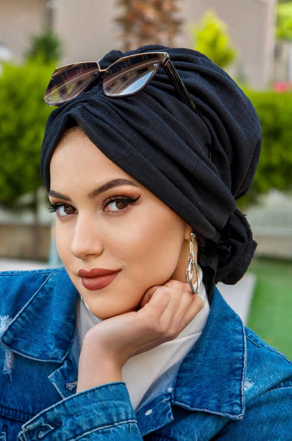 Chapeau hijab à boucle noir