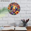 2D Flat 1pc Vintage Colorful Hummingbird Aluminum Sign Round Ornament, Home Office Garden Courtyard Living Room Balcony Decor, Indoor/Outdoor Door