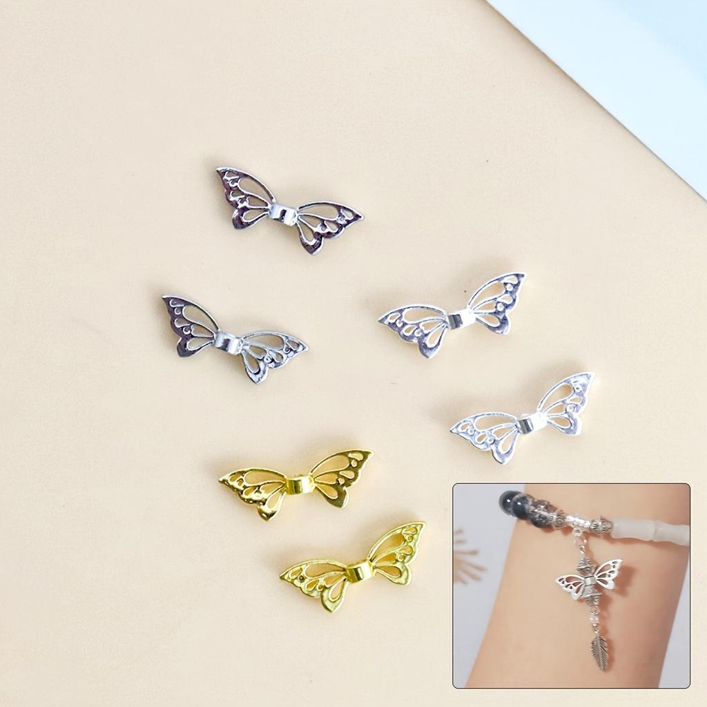 20pcs Butterfly Wings Elf Wings Beads Spacer Beads Jewelry Making Accessories DIY Handicrafts