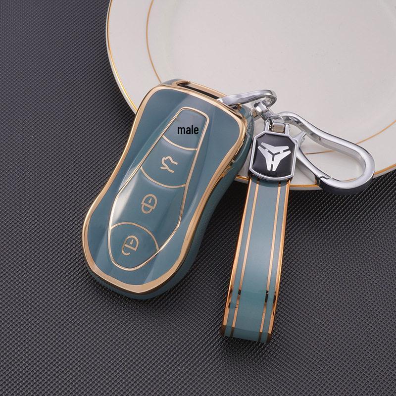 Fashionable Gold-Edged TPU Key Case for 2021 Geely Boyue Pro/Xingyue/Xingyue S