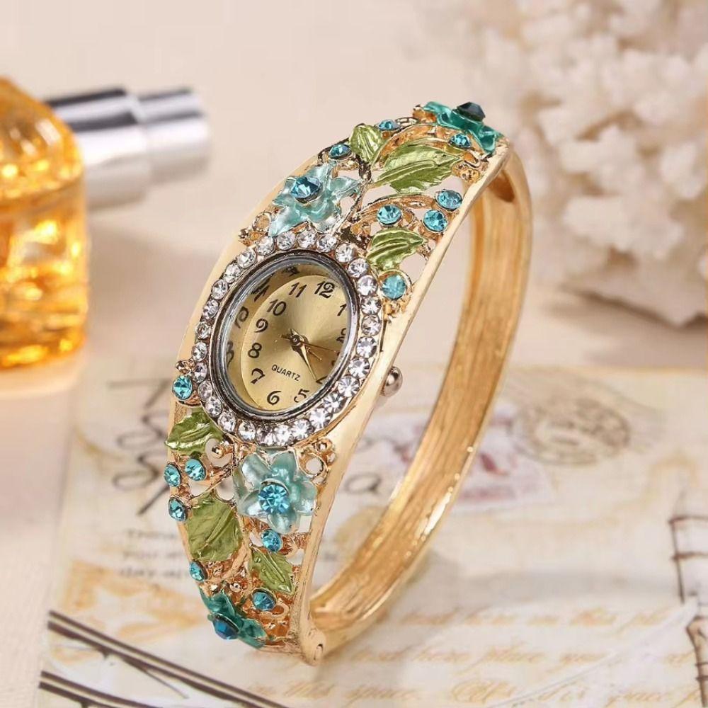 Rich In Flowers Ladies Wristwatch Rhinestone Bracelet Bracelet Watch  Elegant Wear