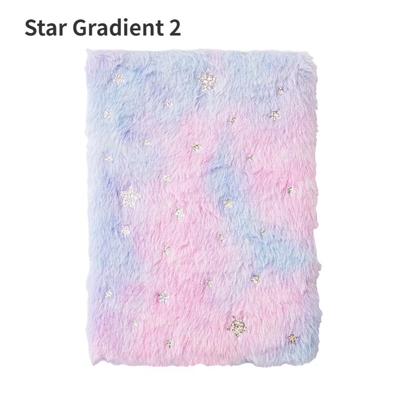 2024 Plush Notebook 80 ark/160 sidor Gradient Student Diary Handbook Anteckningar