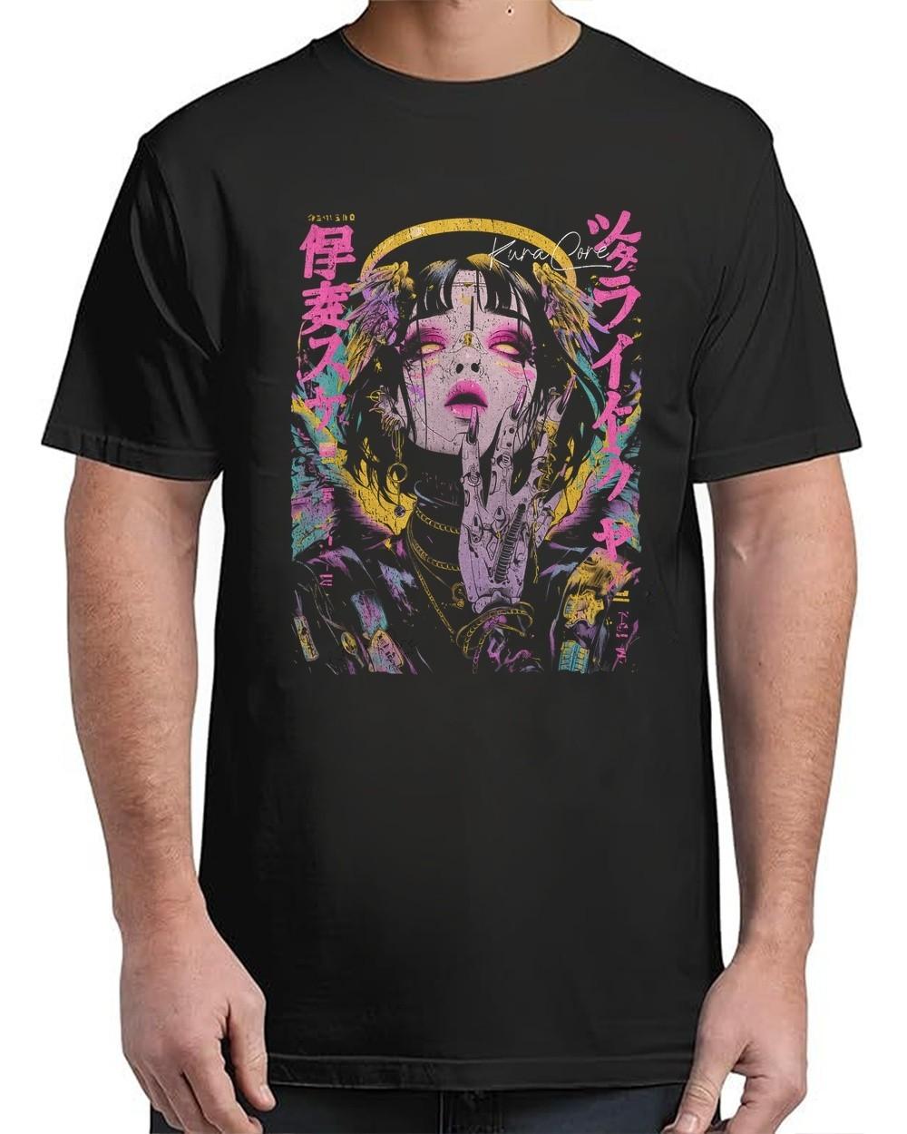 Japanese Streetwear Cyberpunk Angel Y2K Techwear Manga Funny Adult S-4XL T-Shirt XXL