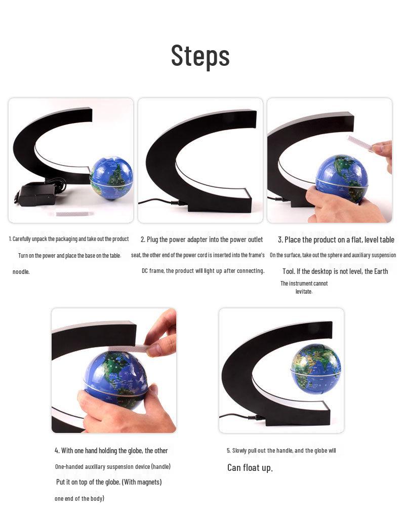 Magnetic Levitation 3-inch Globe - Creative Home Decor and Graduation Gift