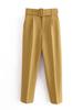 European & American Slim-Fit Straight-Leg Nine-Point Pants with Elastic Waistband