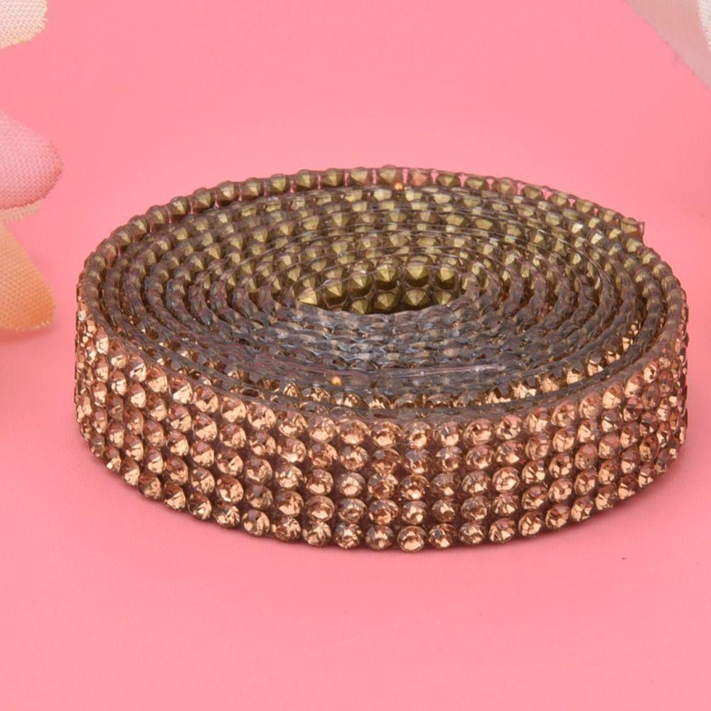 1pcs Easy to Apply Bling Rhinestone Tape Hot Fix Crystal Chain Trim  DIY Arts Crafting