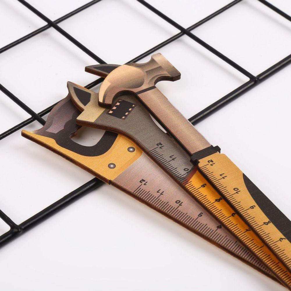 Creative Wood Tools Ruler Cute Student Straight Ruler 15CM Straight Ruler  Stationery Toys