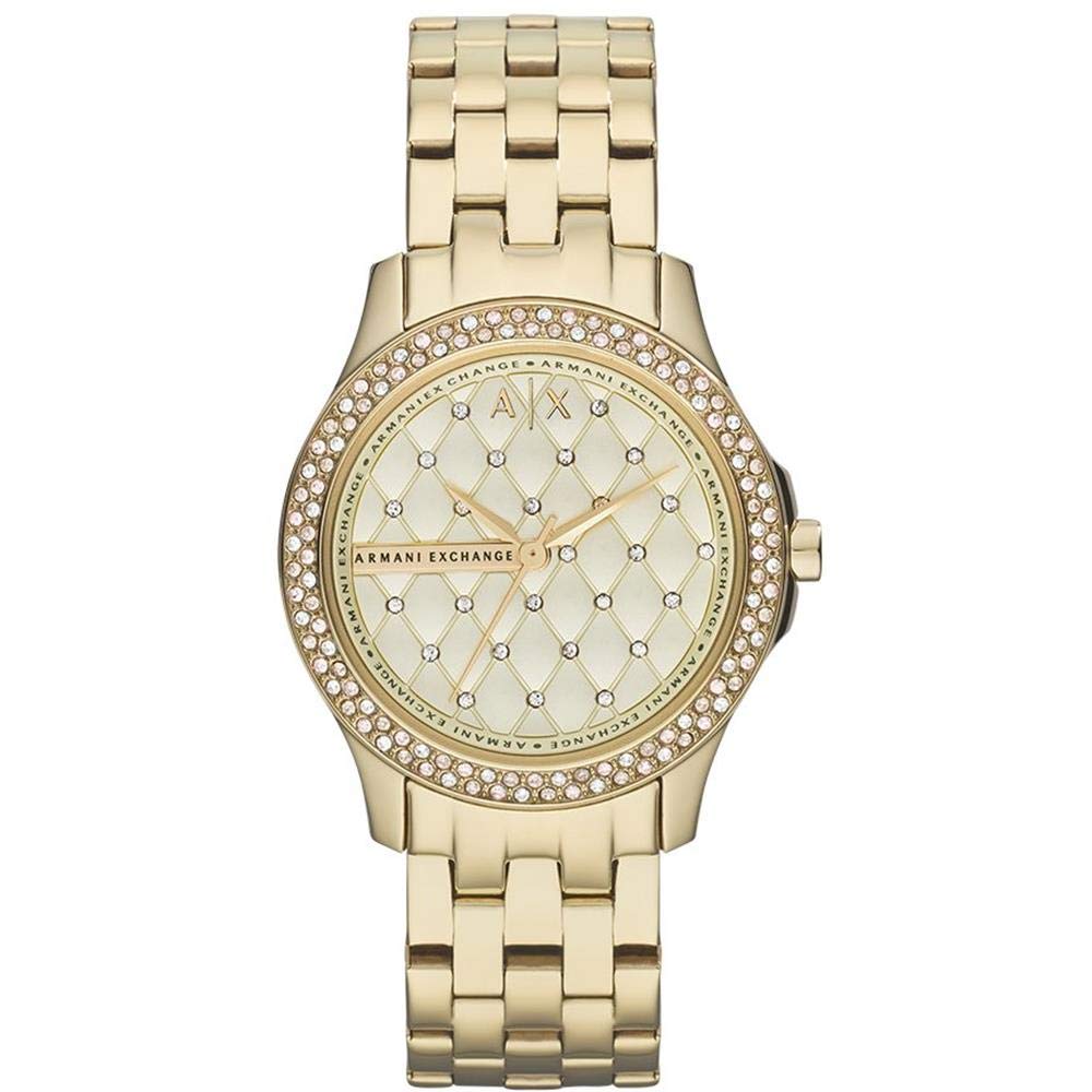 

[AX Armani Exchange] Женские часы 36 мм из нержавеющей стали с золотым циферблатом и кристаллами AX5216 [Товар]
