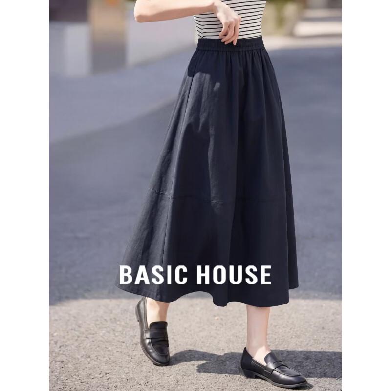 Basic House Women s Casual High-Waisted A-Line Skirt 38