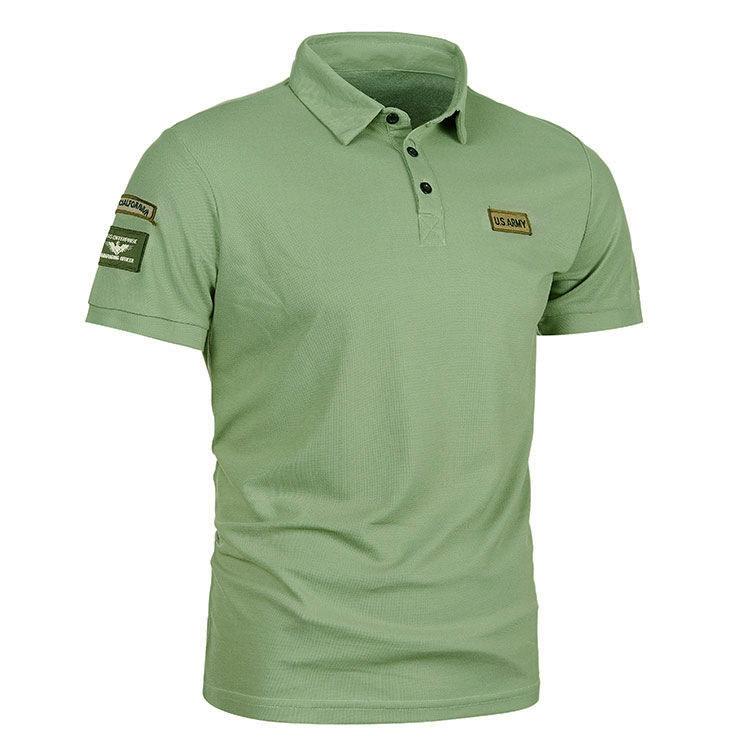 Summer New Men's Short-sleeved Polo Shirt Icon Stitched Casual Lapel Short-sleeved T-shirt