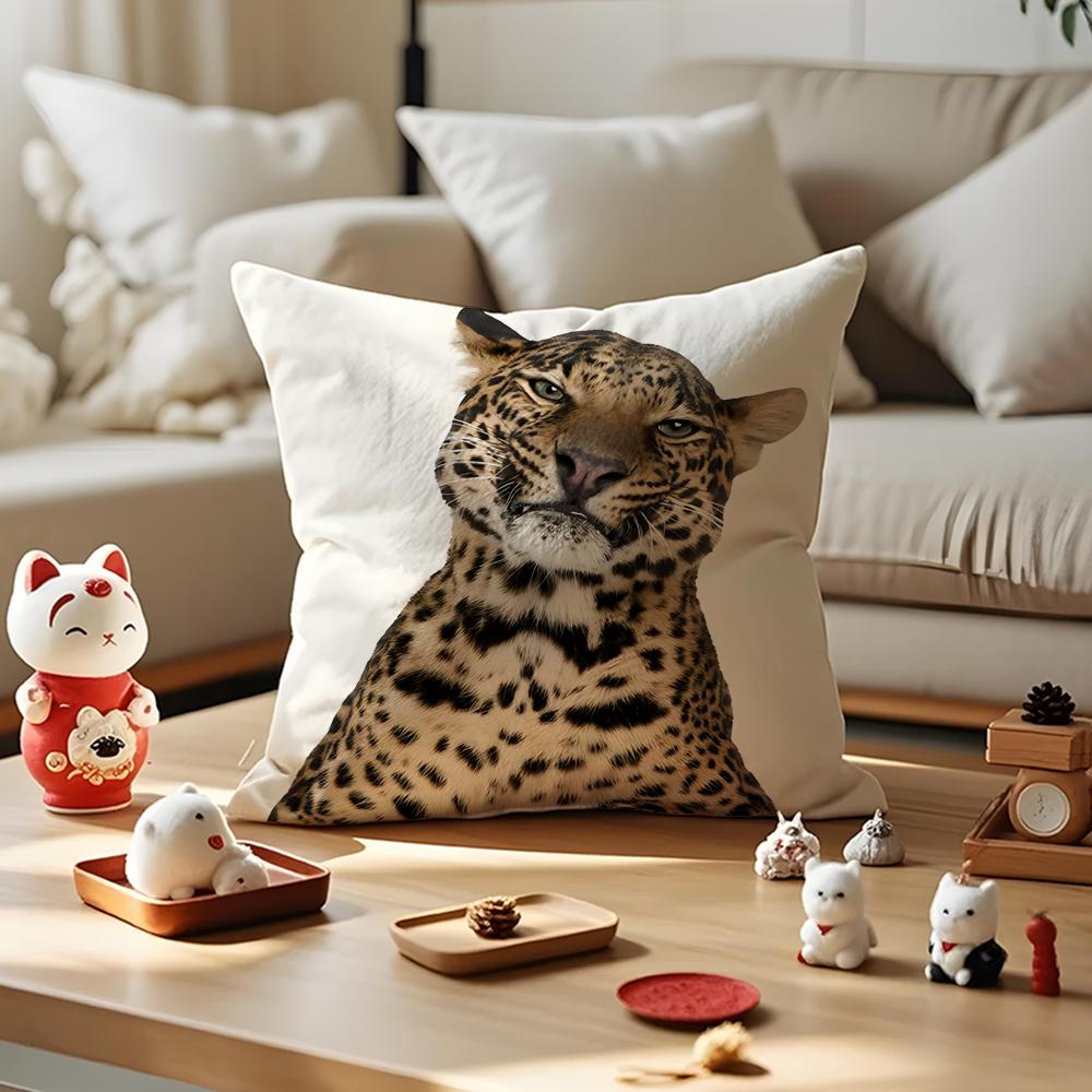 Leopard Print Cushion Cover Silky Short Plush Invisible Zipper Dustproof Sofa Pillow Case For Home Decor
