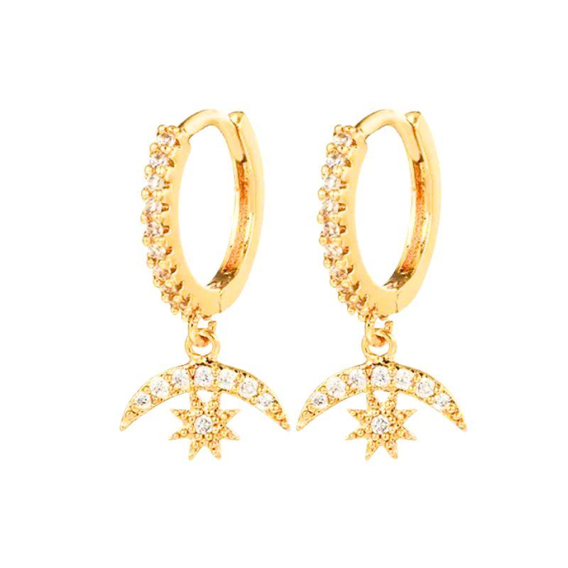 925 Silver Needle Vintage Gold Earrings for women Fashion Lightning Pendant Hoop Earrings Wedding High Luxury Jewelry