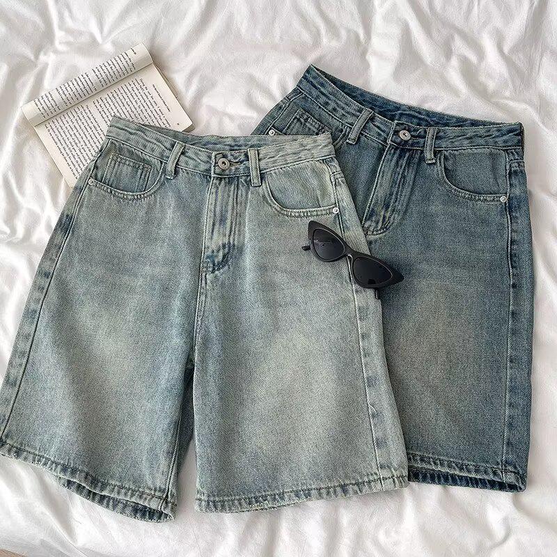 

Trendy Retro High-Waist Distressed Denim Capris: 2025 Women s Summer Fashion M