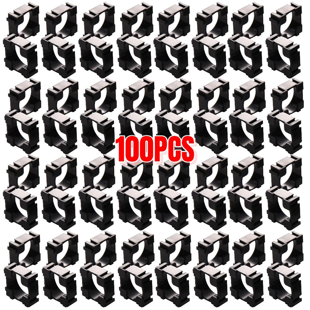 

100Pcs 18650 Li-ion Cell Holder Portable 18650 Cylindrical Battery Storage Brackets with Battery Installation Hole Plastic Case білий