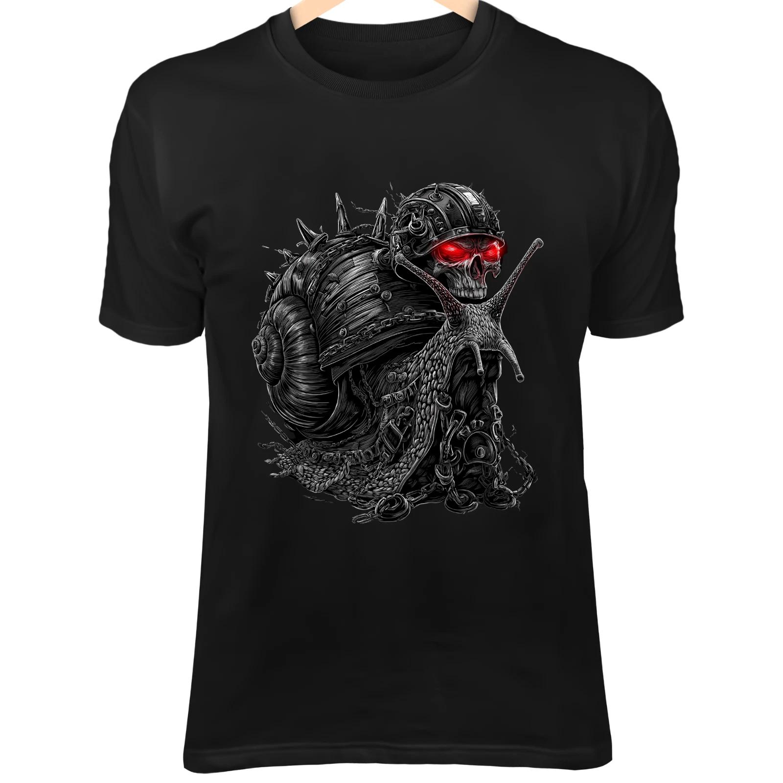 Heavy Metal Snail - Skull Helmet, Chains, Red Headlights & Dark Biker Fantasy S