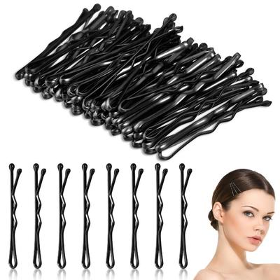 100PCS Invisible Black U-Shaped Metal Wave Hair Clips Classic Style Wave Bobby Pins Non-Slip Grip Hair Clip DIY Hair Accessories