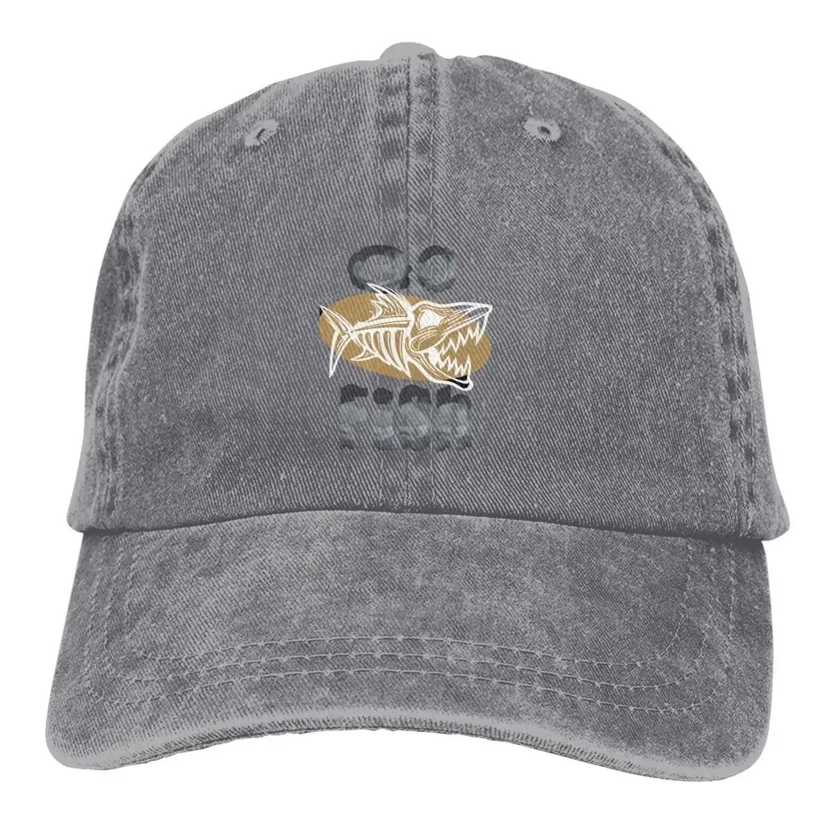 

Washed Mens Baseball Cap Go Fish Trucker Snapback Caps Dad Hat Fishing Golf Hats Adjustable