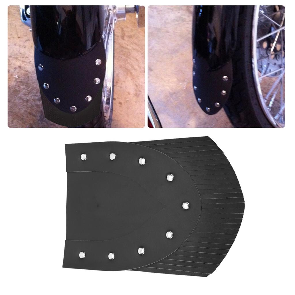 Motorcycle Front Fender Mud Flap With Tassel Motorcycle Modification Accessories(Black)