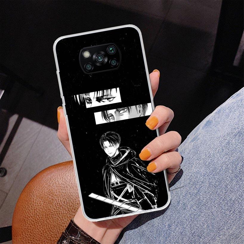 Attack Levi Phone Case For Xiaomi Poco X7 X6 X5 Pro F7 Ultra Redmi 15C 15 13C 13 12C 12 10 10A 10C 9 9A 9C 9T Cover Poco X7 X6 X