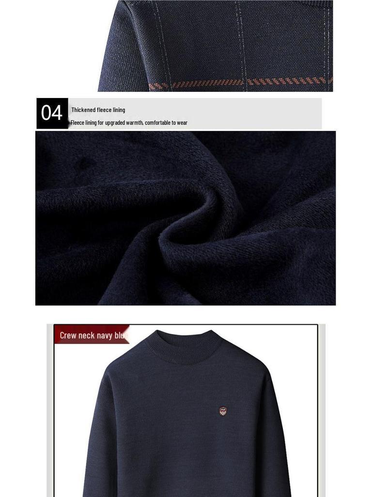 Dad's Velvet-Lined Winter Sweater: Warm and Thick Cardigan for Middle-Aged and Elderly Men