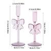 Pink Glass Candle Holder for Taper Candle 18/21cm For Home and Wedding Decoration Elegant