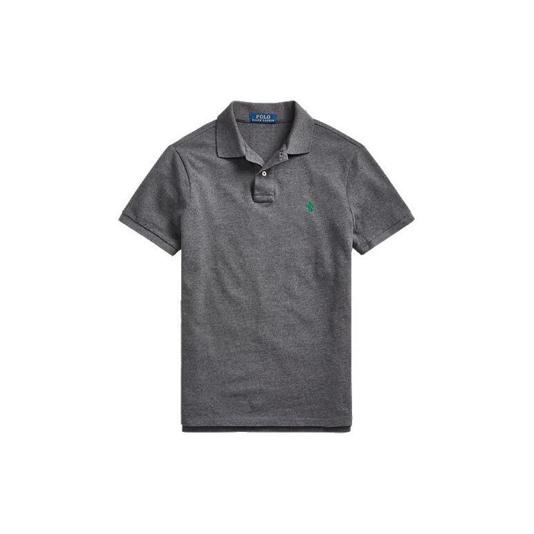 Polo Ralph Lauren Solid Color Polo Collar Short Sleeve Polo Shirt Men tops Gray MNPOKNI1N820484-020