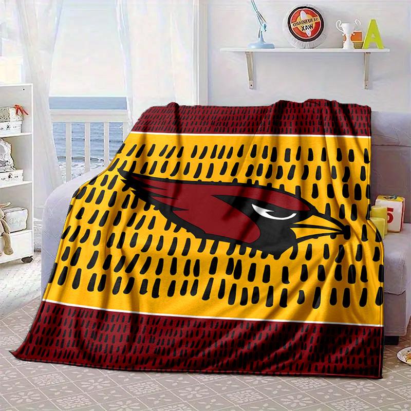 Arizona Cardinals Logo Portable Blanket/Soft Blanket Bedding Blanket Suitable for Travel Camping Living Rooms Offices Sofas Fan Gifts