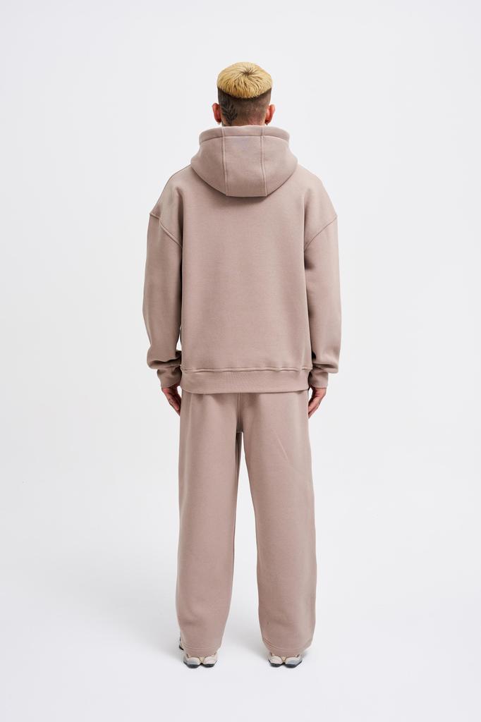 Męska Bluza Oversize Basic z Kapturem - Szary Lód
