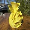 Forest Style Decor 3D Printed Fairy Garden Sculpture Vase, Fantasy Flower Pot with Bright Yellow Vase Statue, Dual-Use Holder for Desktop Entryway