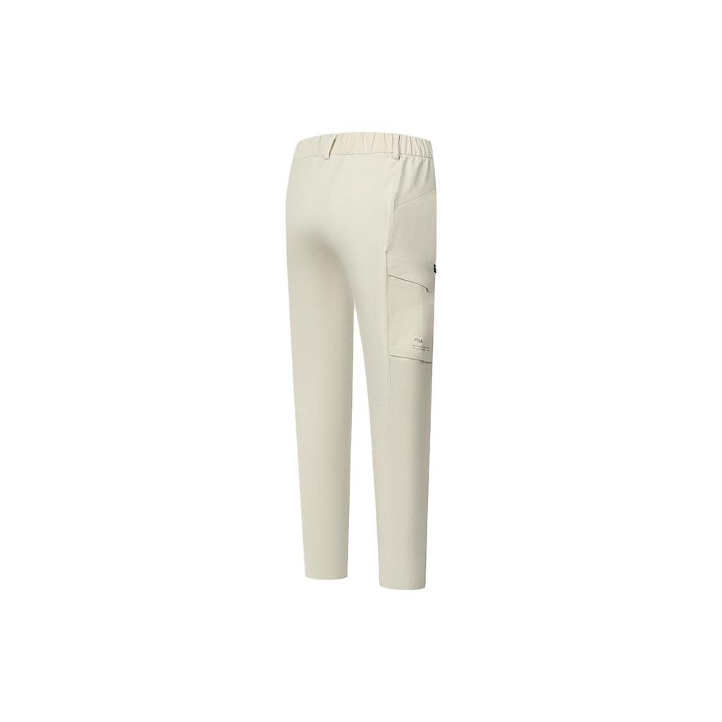 FILA Solid Color Straight Leg Woven Casual Pants Women bottoms Asparagus-White A11W347802F-IV