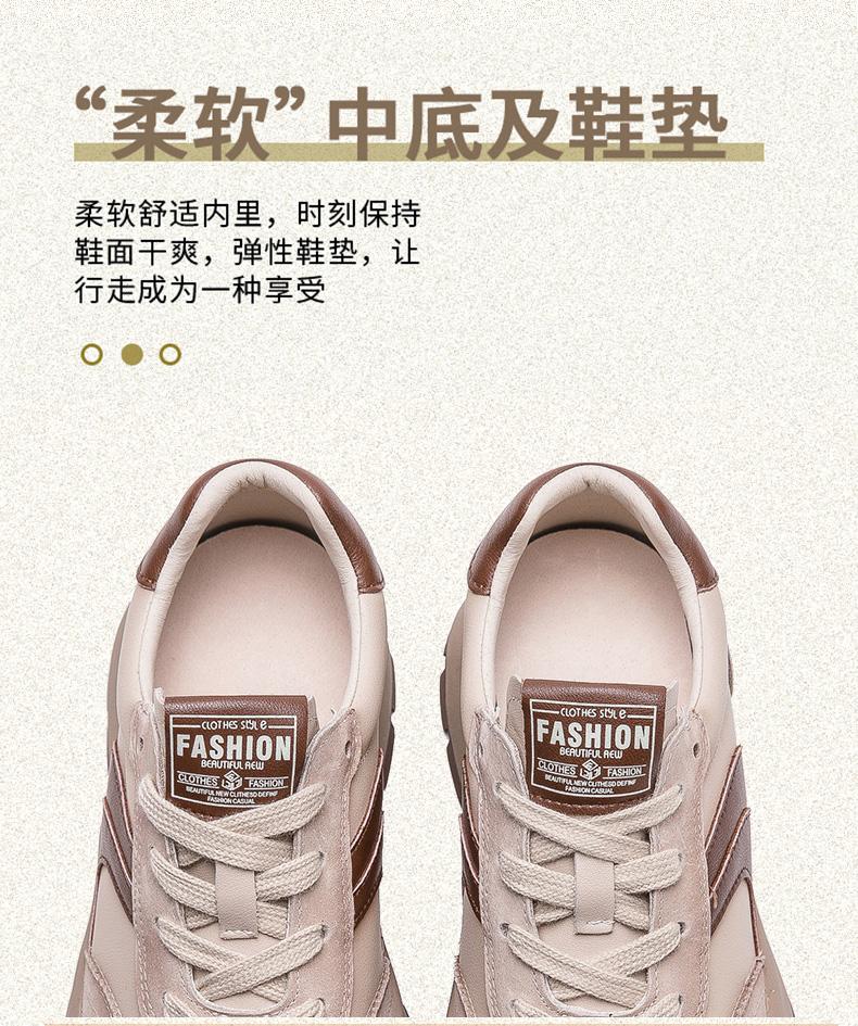 Spring and Autumn Thick-soled Trendy Cool Red Dad Shoes Genuine Leather Retro Sports and Leisure Shoes Cowhide Women's Travel Shoes