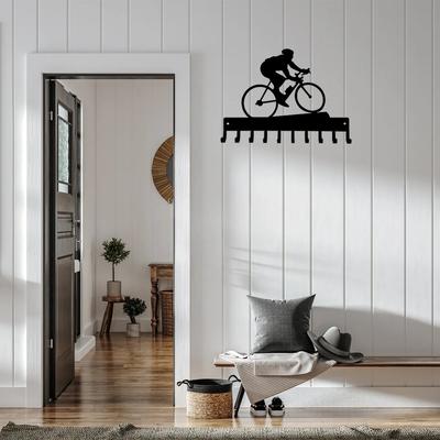 Cycling Medal Hanger Rack 10 Hooks Metal Wall Art for Proudly Displaying and Organizing Your Cycling Achievements