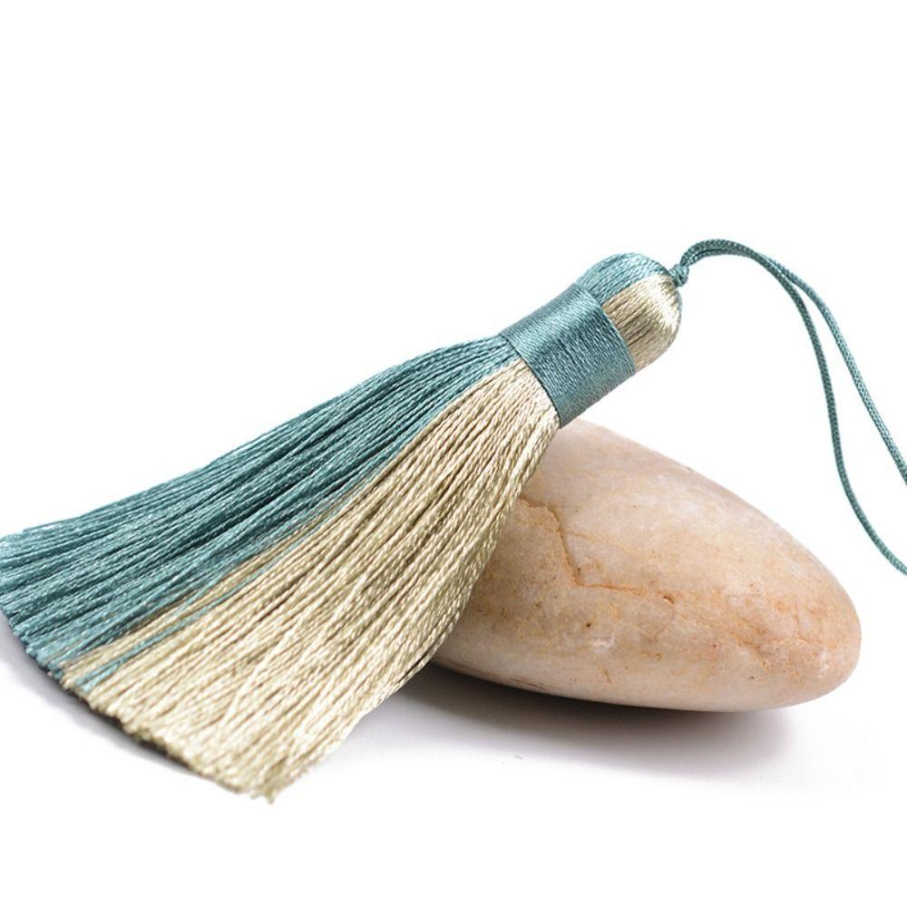 Soft Thread Fringe Tassel Charm Two-Tone Color Gradient Tassel Ornament  For Jewelry DIY
