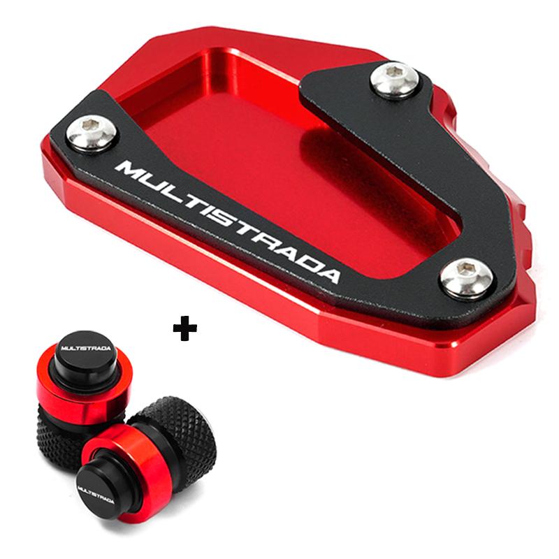 For DUCATI Multistrada 950 1100 1260 1200 S GT 1200S V4 Accessories Motorcycle Kickstand Side Stand Extension Pad Valve Caps