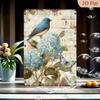 Metal Wall Art Hydrangea Bluebird Vintage Rustic Farmhouse 8x12 Inch Living Room Decor