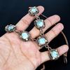 Larimar Necklace, 999 Copper Wire Wrapped Adjustable Chain Necklace. Gift For Women Handmade Necklace Gemstone Jewelry