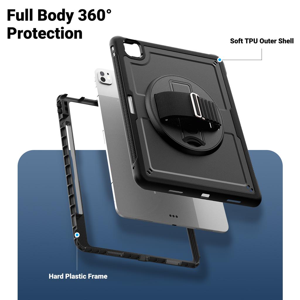 Para iPad Pro 13 (2025)/13 (2024) Capa de Tablet PC+TPU Dissipação de Calor Suporte Giratório