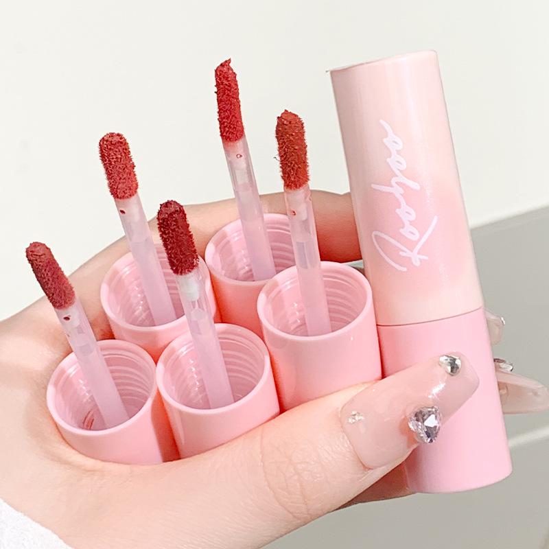 ROOBOO Huan Ye Soft Mist Lip Glaze: Moisturizing, Lightweight Whitening Lip Mud – Ideal for Students.