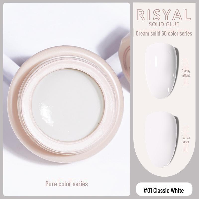 

Лак для ногтей Ice-Clear Solid Cat s Eye - Гладкий кремовый цветной клей null чистый белый