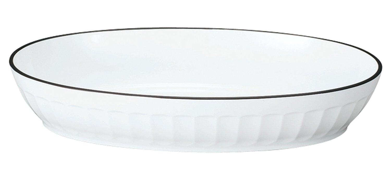 

Yamanaka Lacquer Nature Groove Oval Plate, White, M16452-7