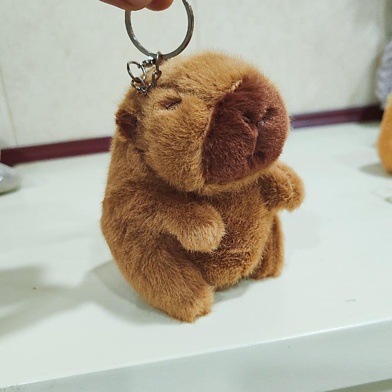 Pingente de boneca pônei fofo boneca capivara de pelúcia pingente de bolsa animal da floresta chaveiro mascote cavalo